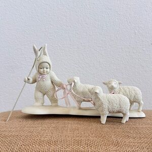 Vintage Department 56 Snowbunnies Don’t Get Lost Figurine 8" x 6"